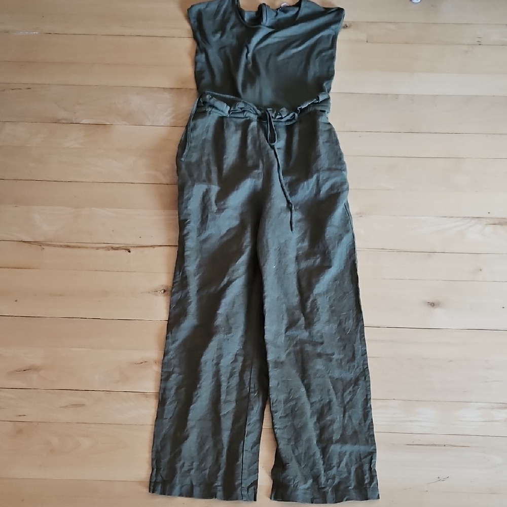 Vero Moda Olive Green Sleeveless Pants Jumpsuit Medium